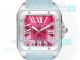 Swiss Clone Cartier 2824 Movement Santos Cherry Red Dial 100th Anniversary Ladies Watch 35 (2)_th.jpg